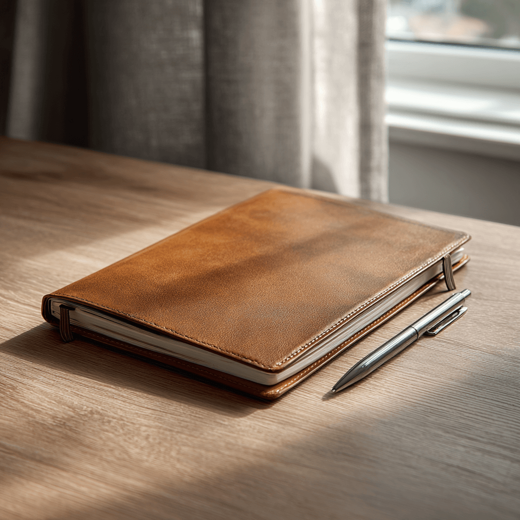 Άνοιγμα σημειωματάριου με στυλό, σύμβολο γνώσης και καθοδήγησης