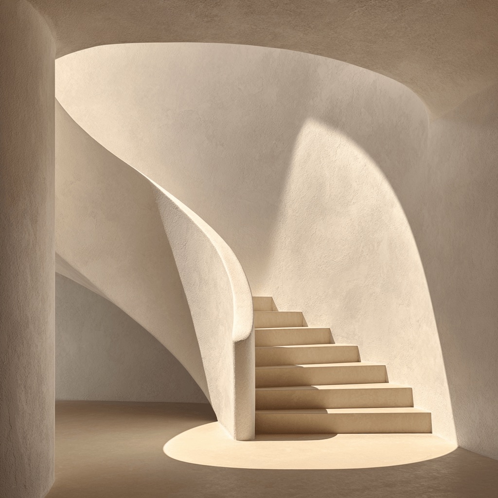 Φωτισμένο κλιμακοστάσιο γραφείου, που συμβολίζει την εξέλιξη και την πρόοδο